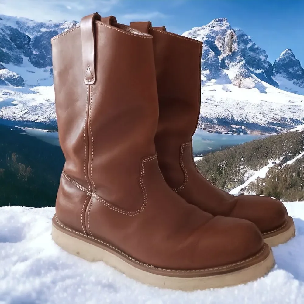 Guide Gear Wellington Mens Boots 9.5M Work Wedge Leather Oil‎ Resistant Sole
